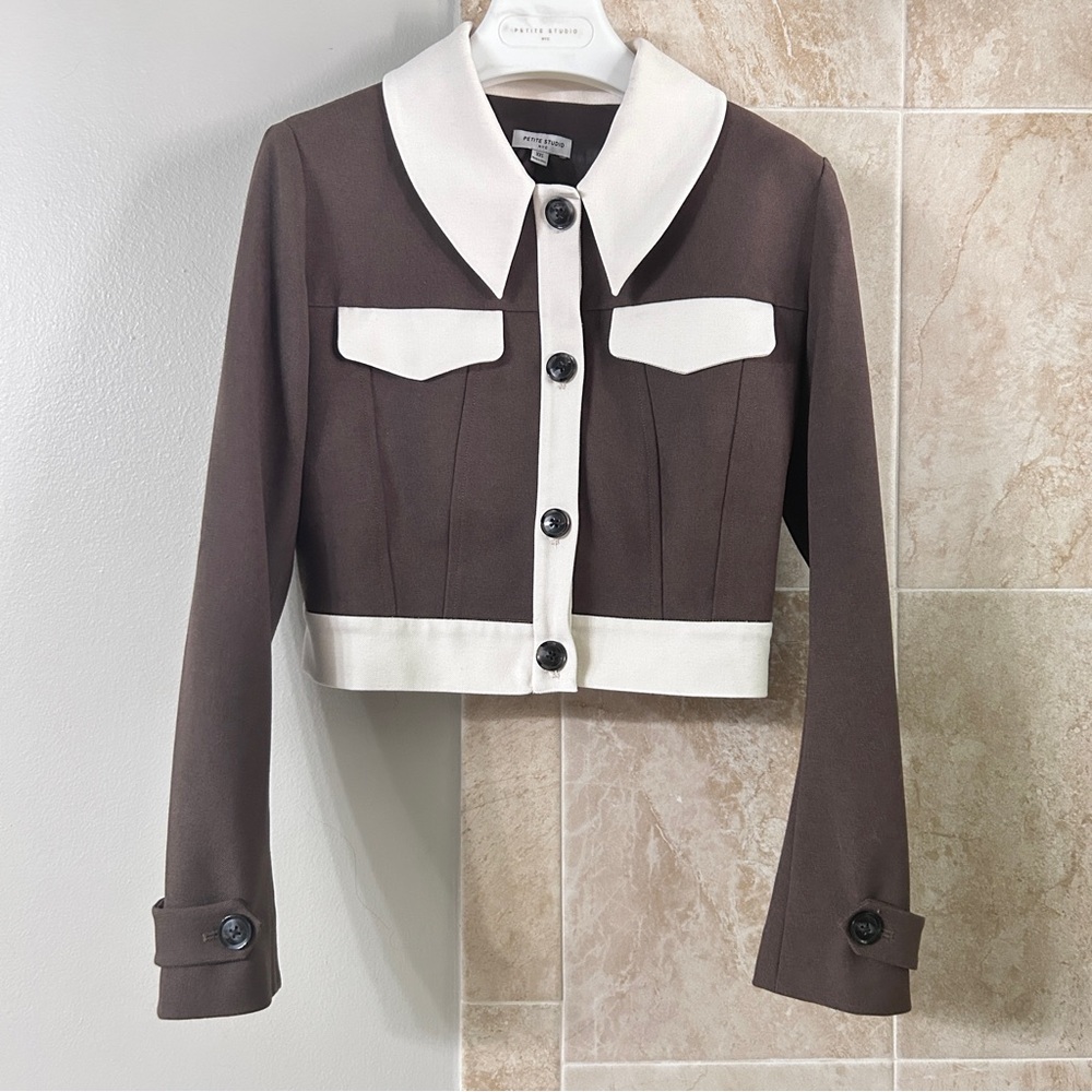 Petite Studio Cropped Chocolate Jacket